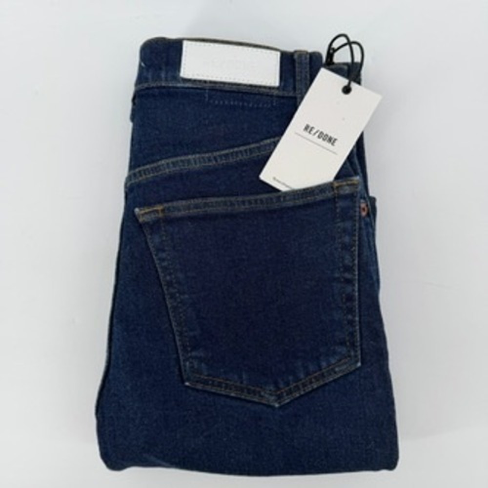 RE/DONE Super High Skinny Jeans Dark Wash Button‎ Fly Ankle Zip 26
